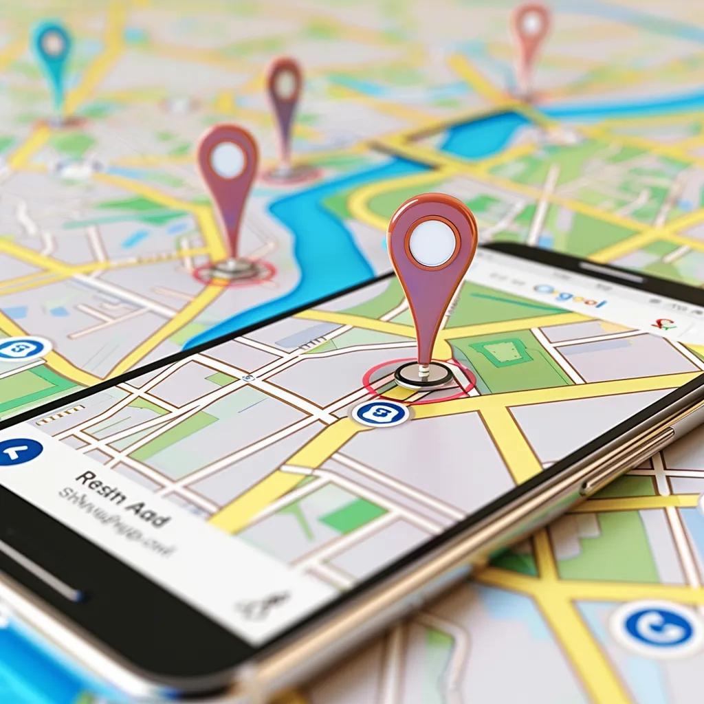 Map of Roseville highlighting targeted advertising zones for local businesses
