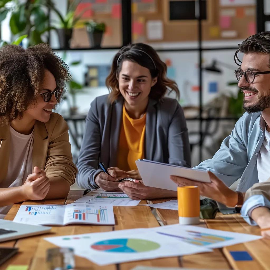 Professionals collaborating in a Roseville office, focusing on local market analysis