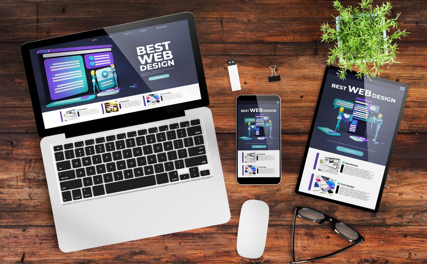 Web designer building a mobile-responsive website layout for a Sacramento business