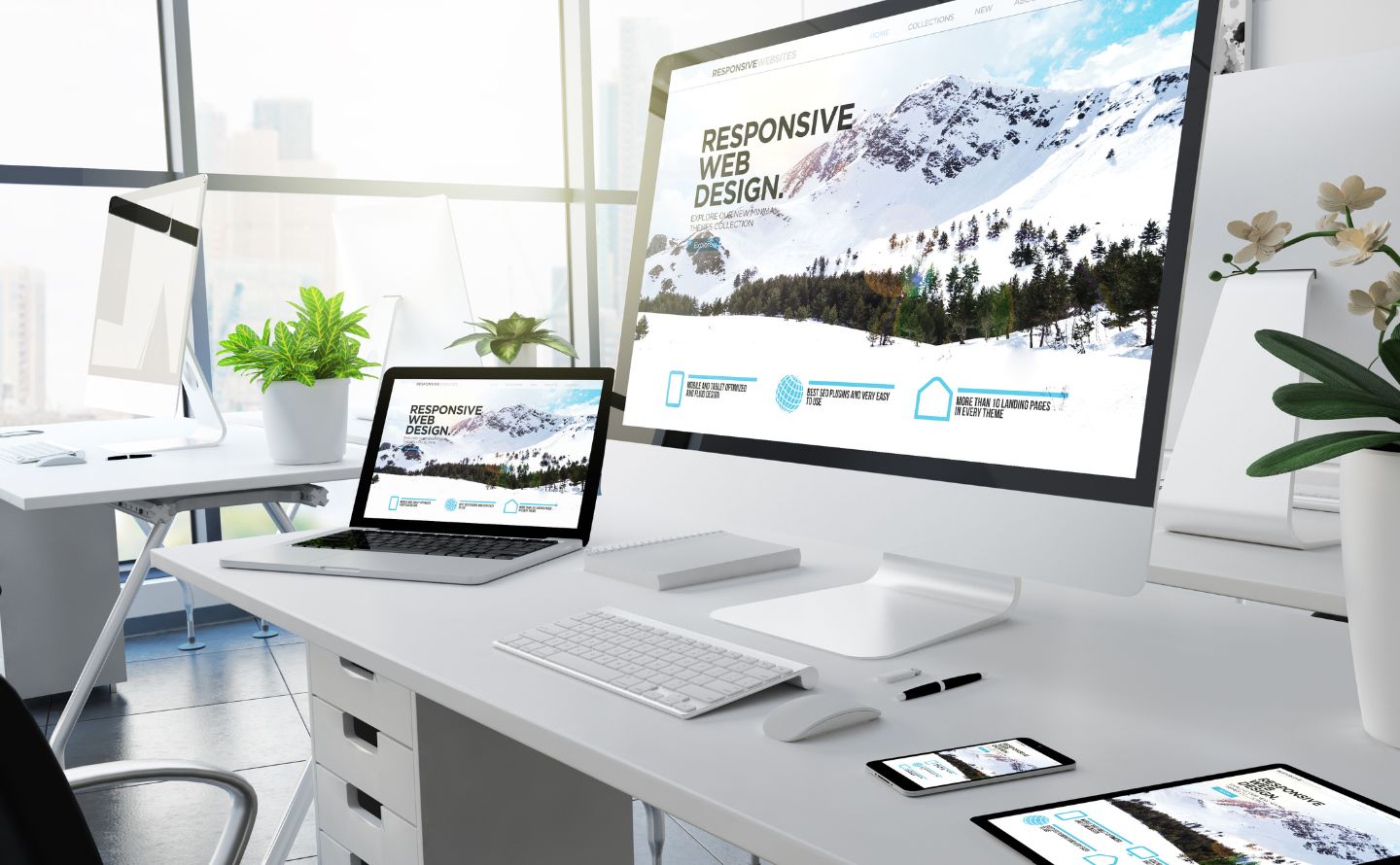 Web designer building a mobile-responsive website layout for a Sacramento business